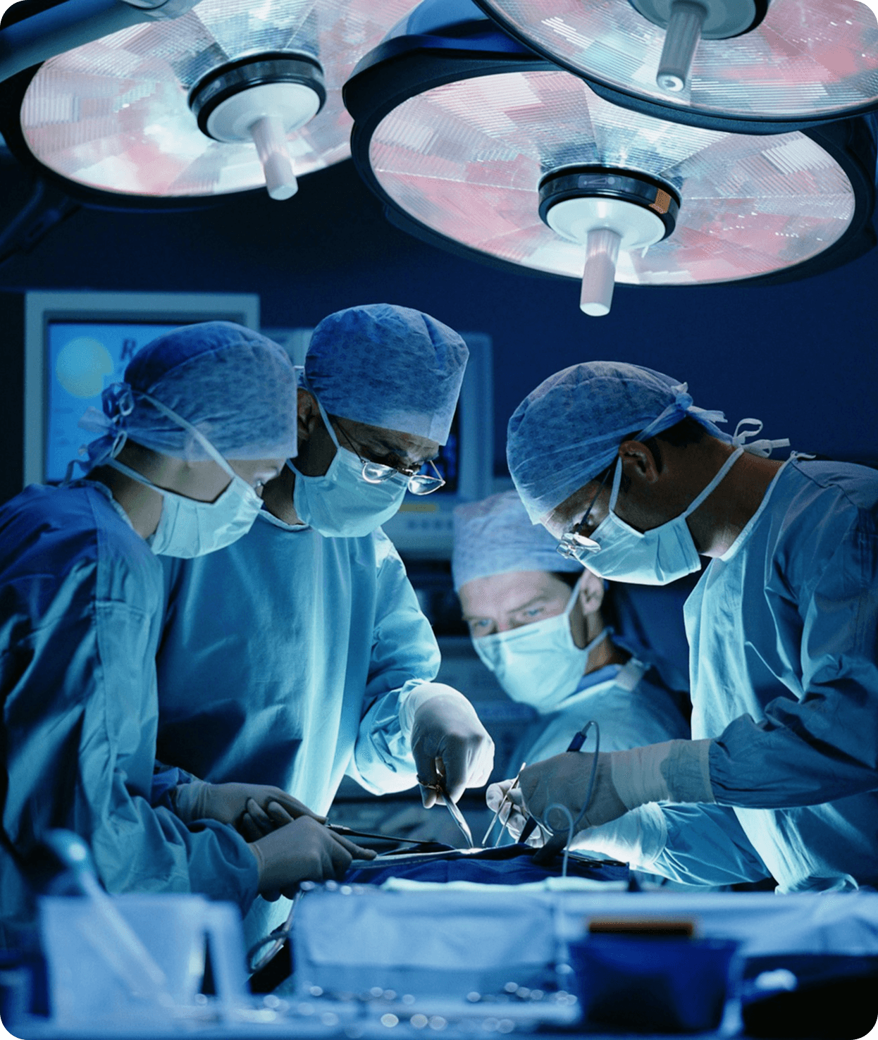 surgeons on operating table